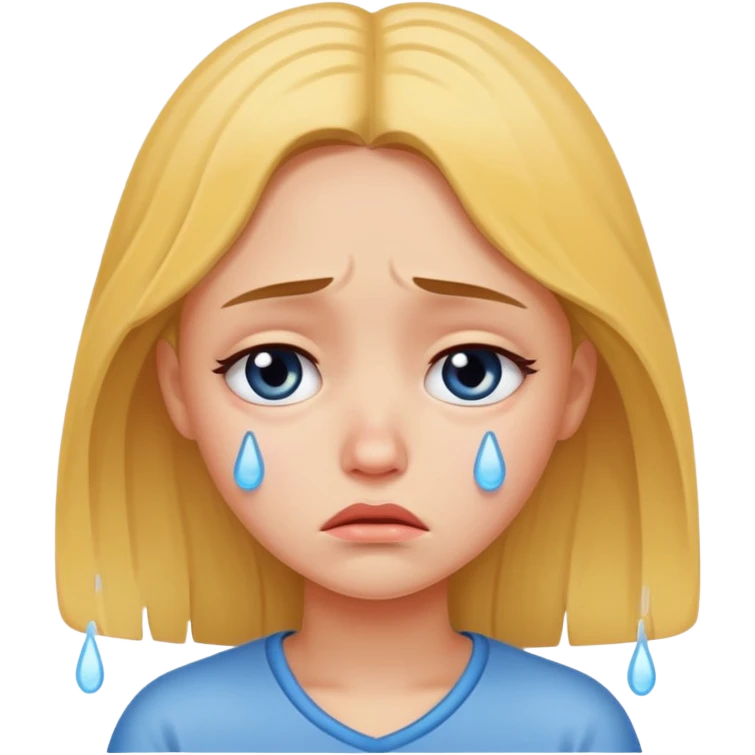 sad girl with tears emoji