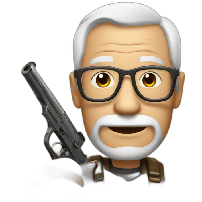 Grandfather with a gun emoji