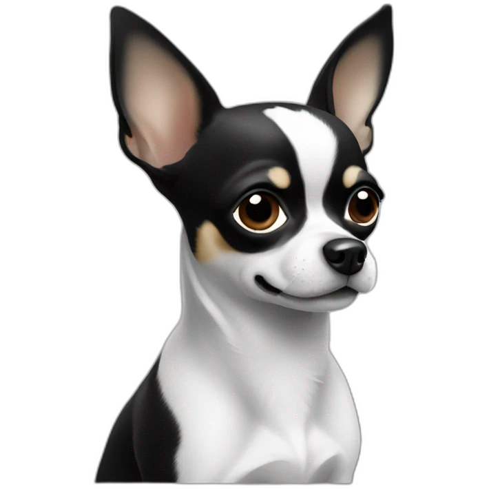 chihuahua black and white emoji