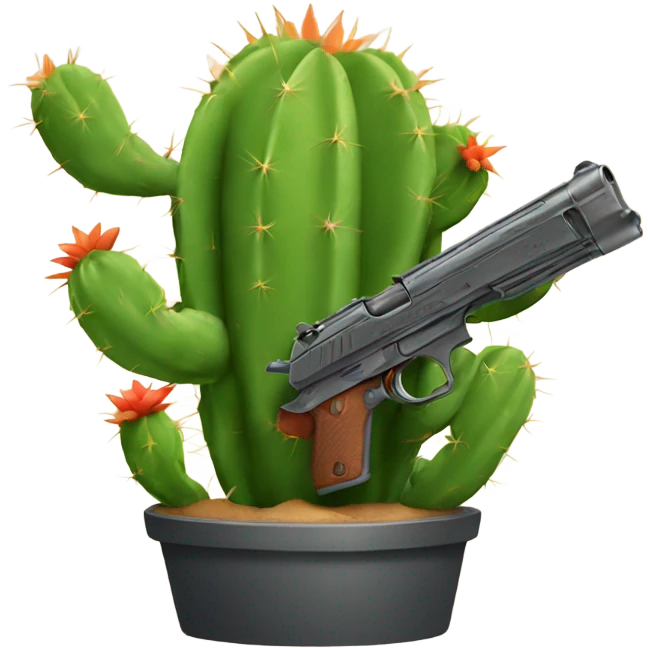 Cactus with a gun emoji