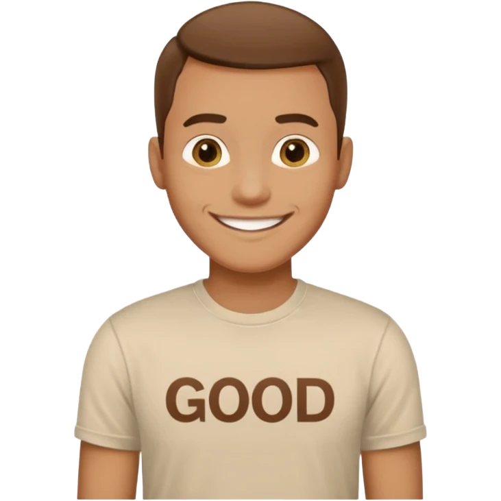 guy with "good qa" text on tshirt emoji