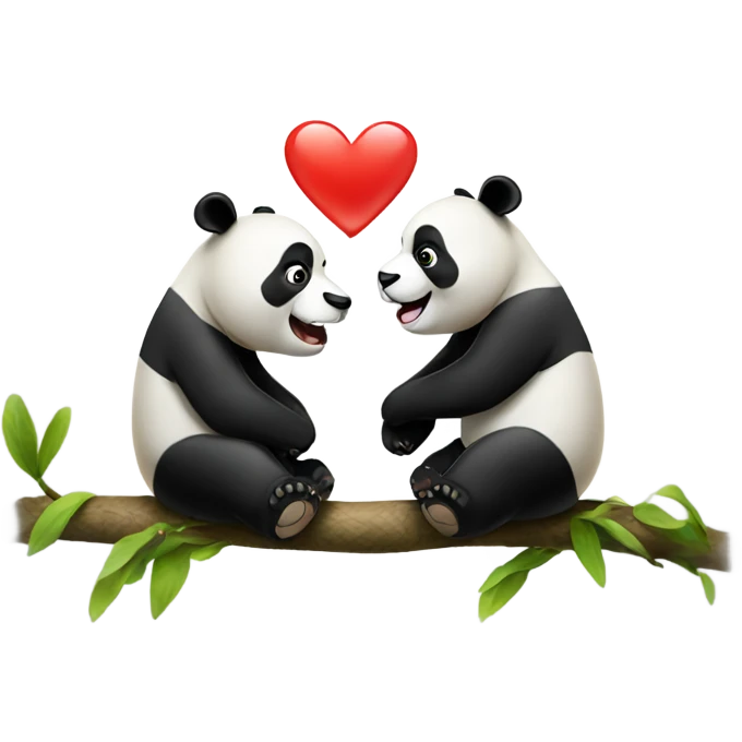 2 pandas in love emoji