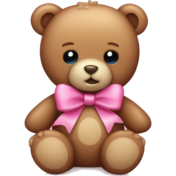 Teddy bear with a pink bow emoji
