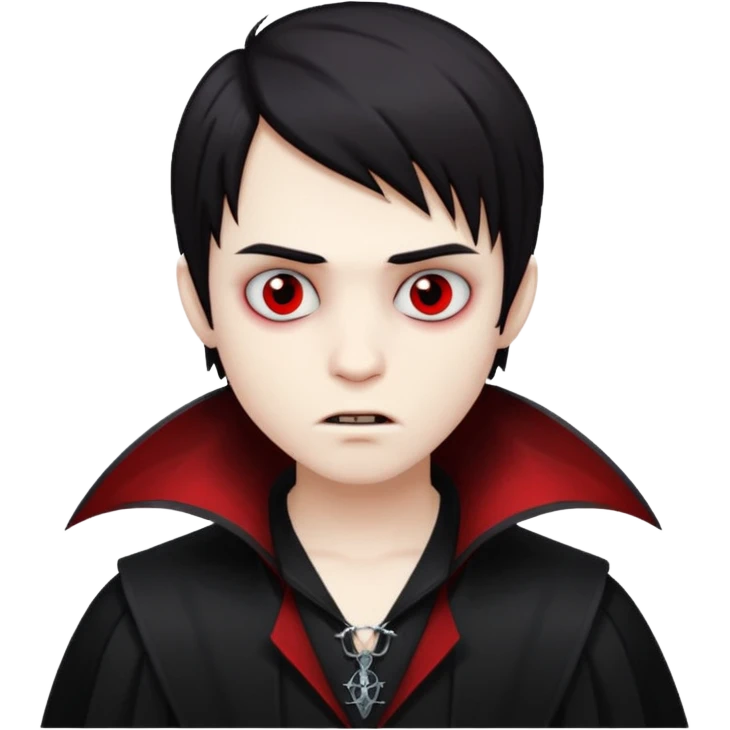 pale skin emo dark hair boy vampire emoji