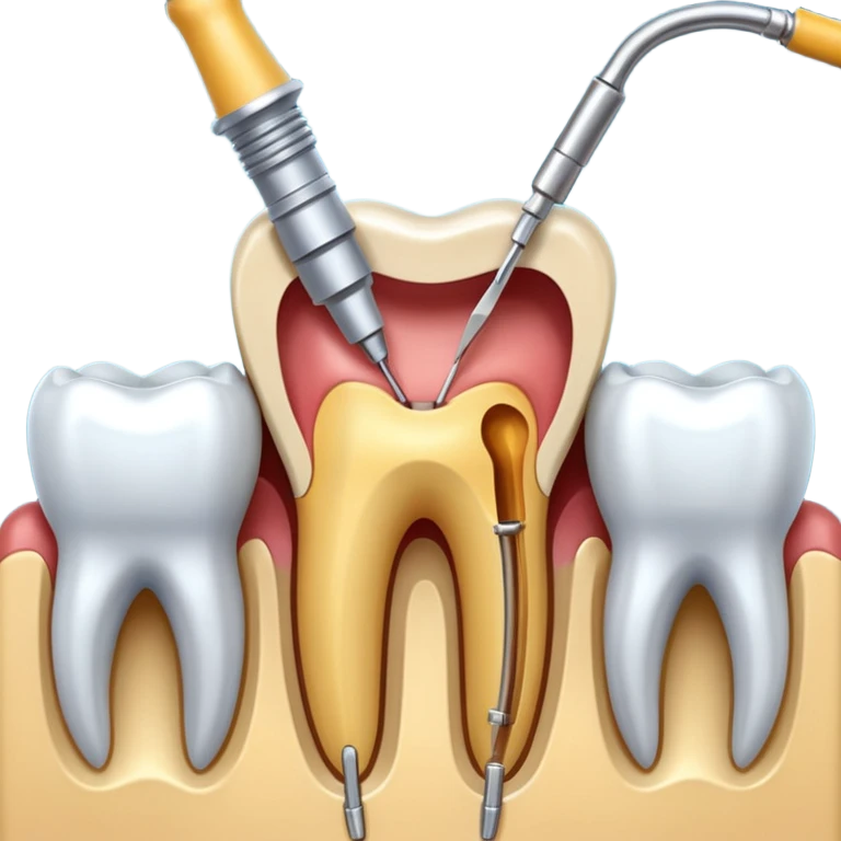 endodoncia dental con lima en la pulpaç emoji