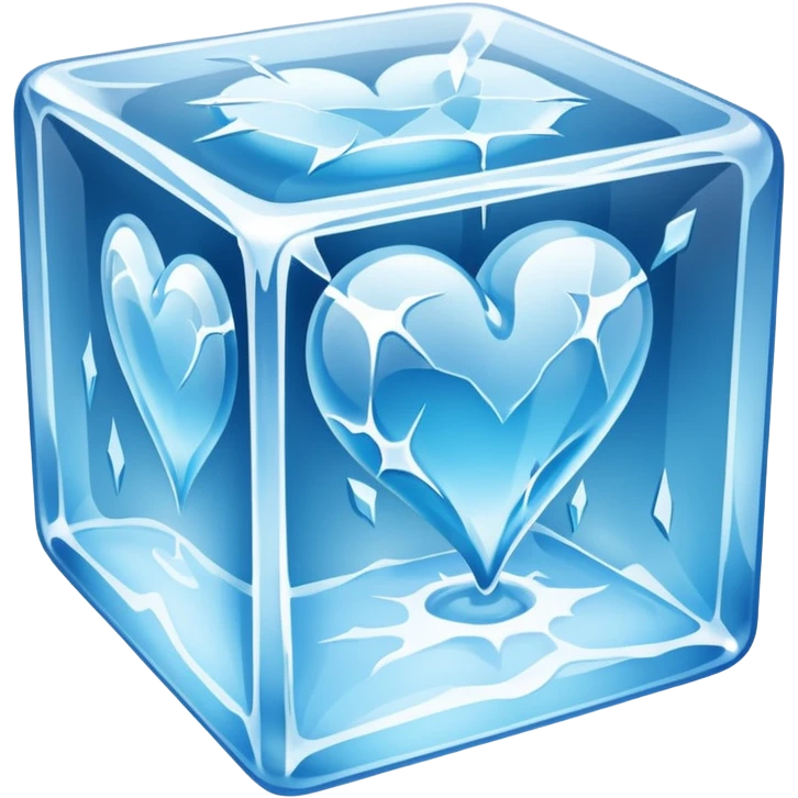 ice heart in cube ice emoji