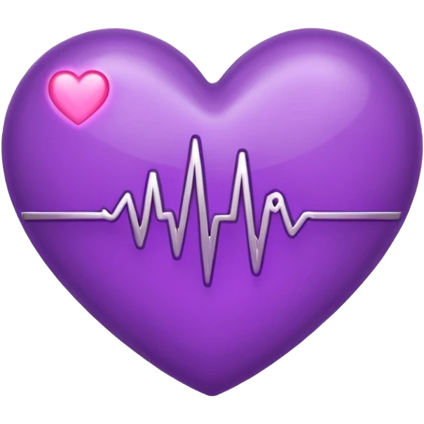 purple heart with a heartbeat line emoji