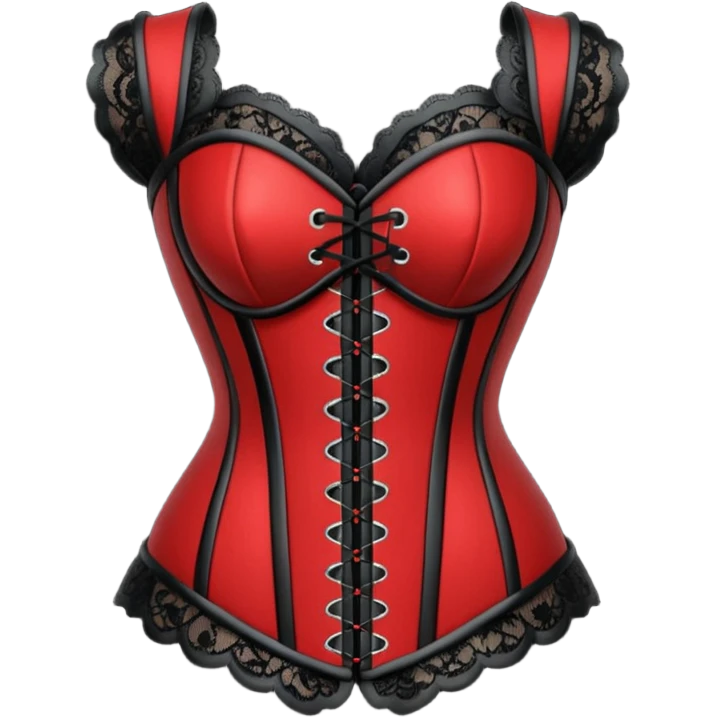 heart with gothic black lace corset emoji