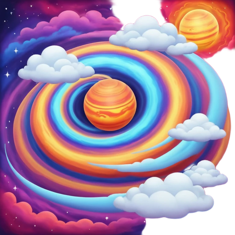 Gas Planet – swirling colorful clouds with no solid ground emoji
