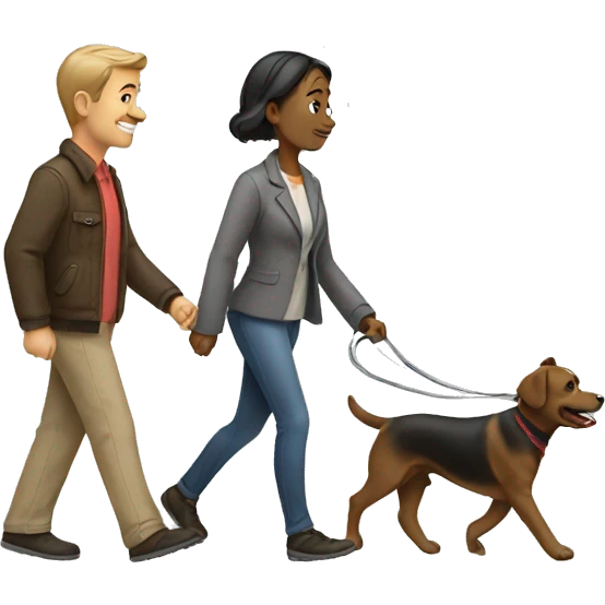 man-woman-walking dog emoji
