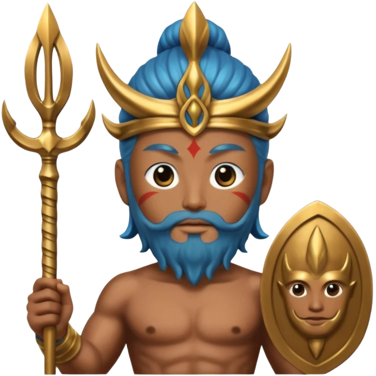 japanese god with Poseidon trident emoji