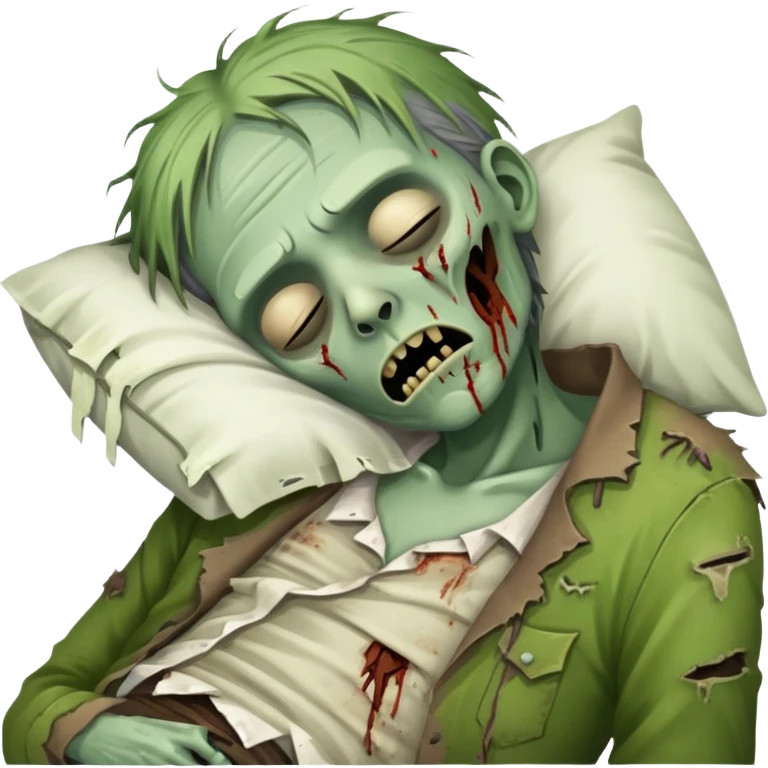 sleeping zombie with zzz emoji