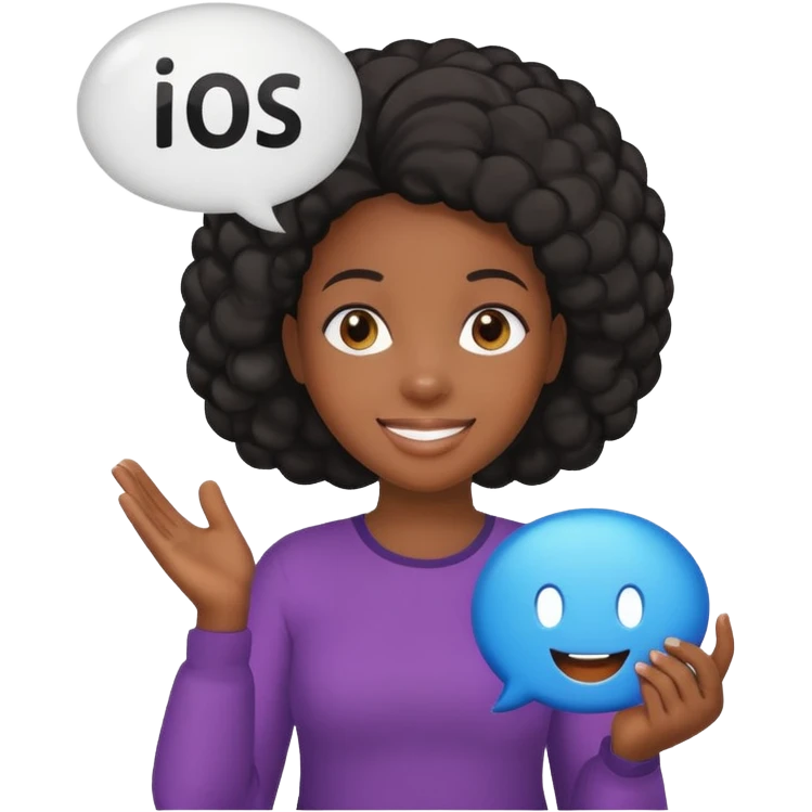 black girl loading speech bubble emoji