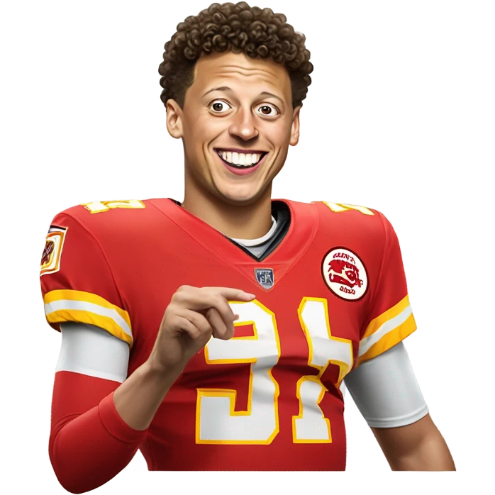 Patrick Mahomes kidding the referee emoji