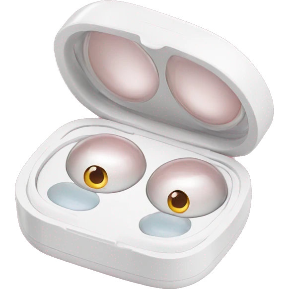 dual compartment prescription contact lens case emoji