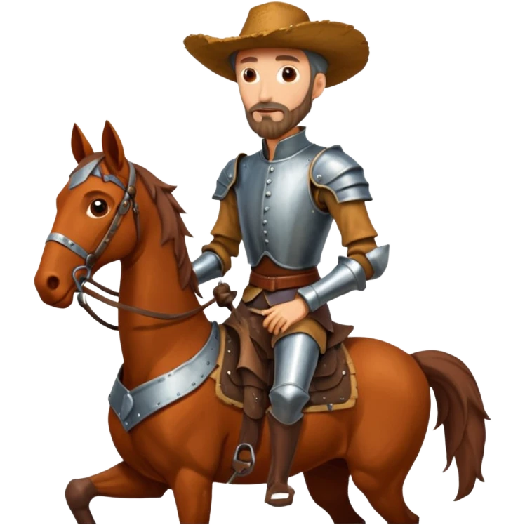 funny Don Quixote on his horse Rocinante emoji