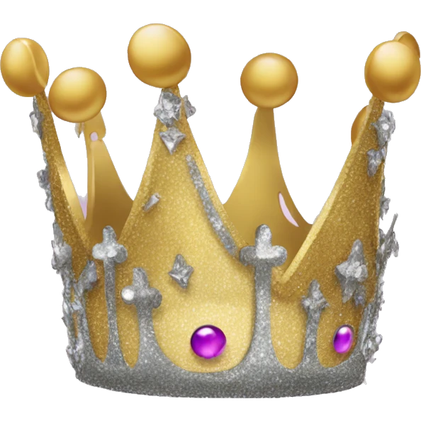 glittery crown with sad face and sad eyes  on the crown a crown emoji tears emoji