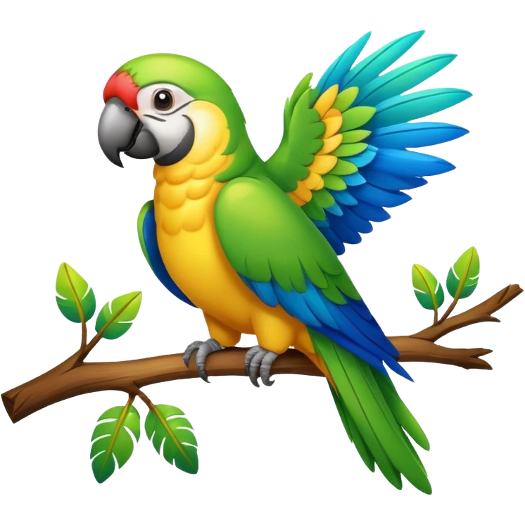 ["Colorful parrot perched on a branch."] emoji
