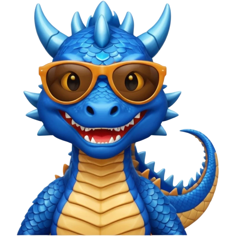 blue dragon wearing sunglasses emoji