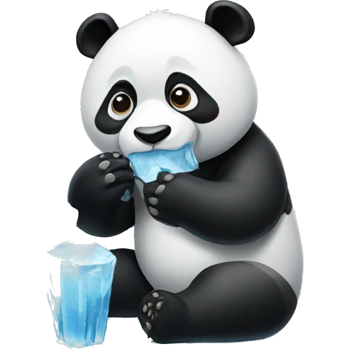 Panda eating ice creating  emoji