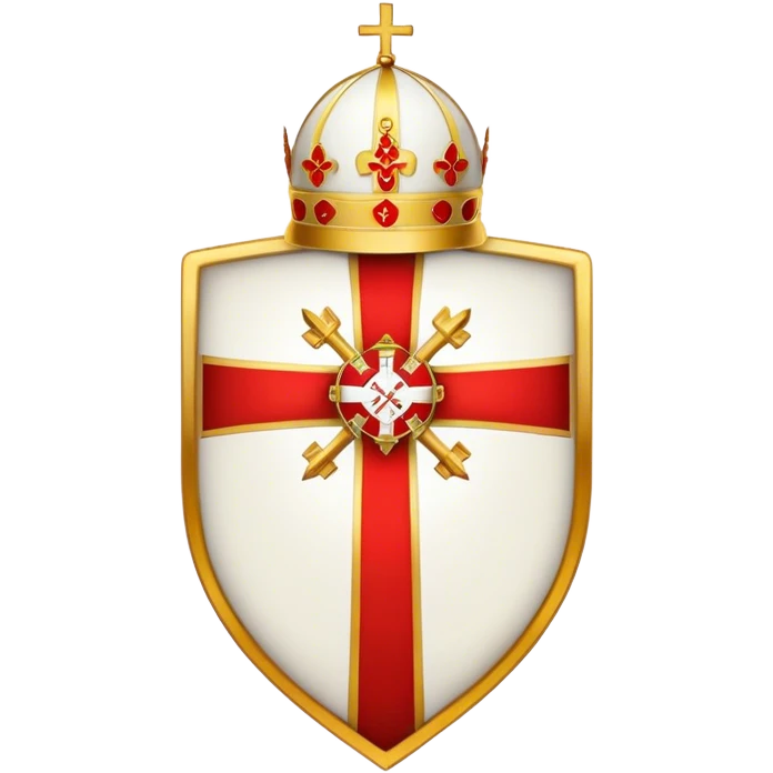 Pope's emblem with a touch of red emoji