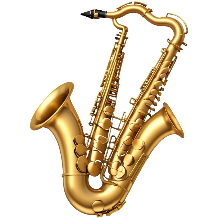 Cinematic Realistic Saxophone, smooth, curving brass body with a golden finish, soft reflections of warm light catching the details, a player’s fingers carefully pressing the keys, glowing with a jazzy, atmospheric charm. emoji