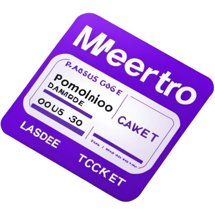 Parisien metro purple ticket  emoji