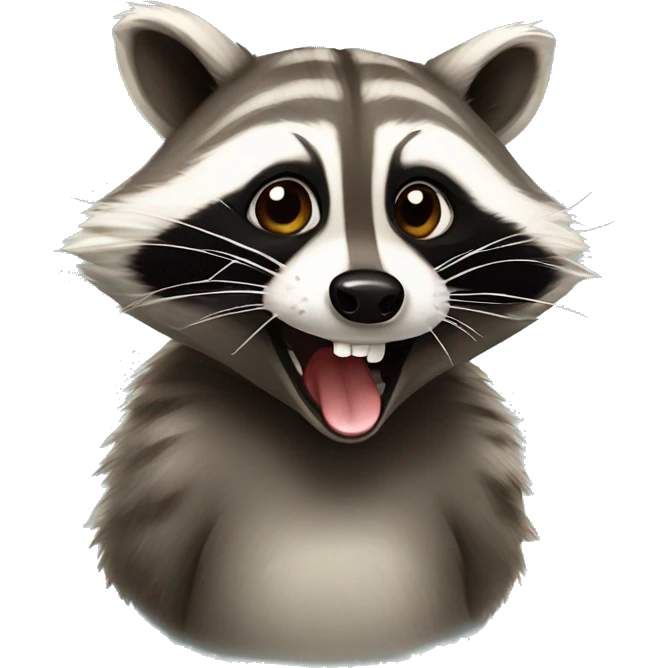 Raccoon sticking it’s tongue out emoji