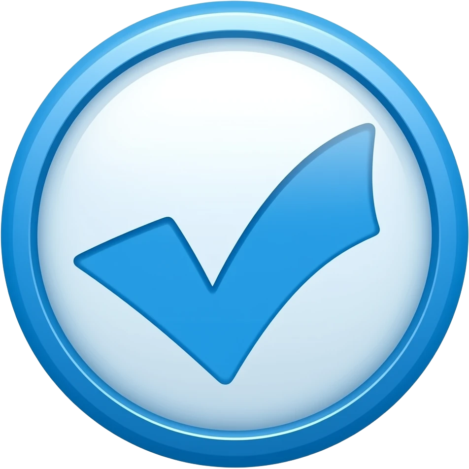 علامة توثيق الزرقاء emoji