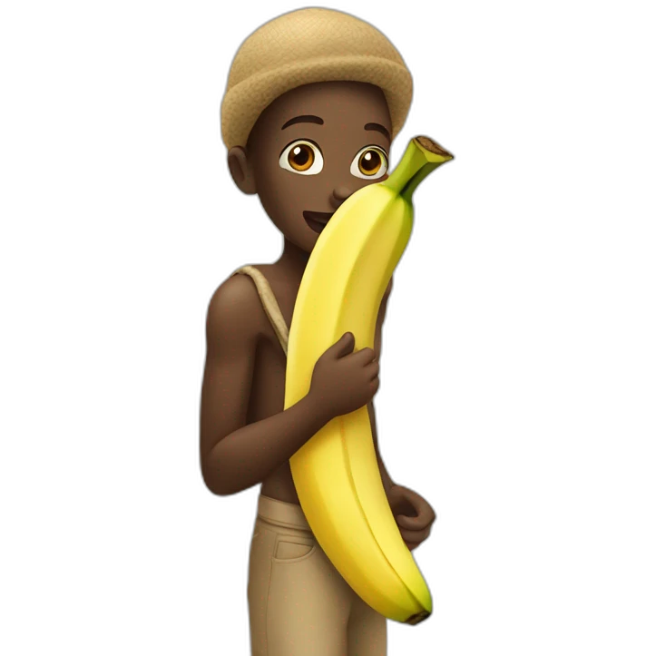 Africain qui mange une banane emoji