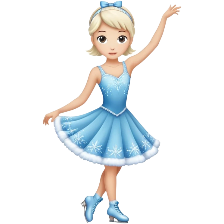 Ice skater wearing a can can dress emoji