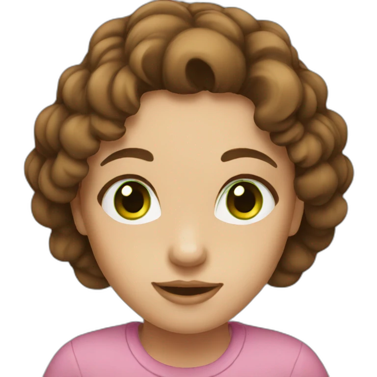 Girl with brown hair and green eyes emoji