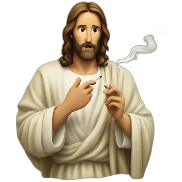 Jesus Christ smoking a cigarette emoji