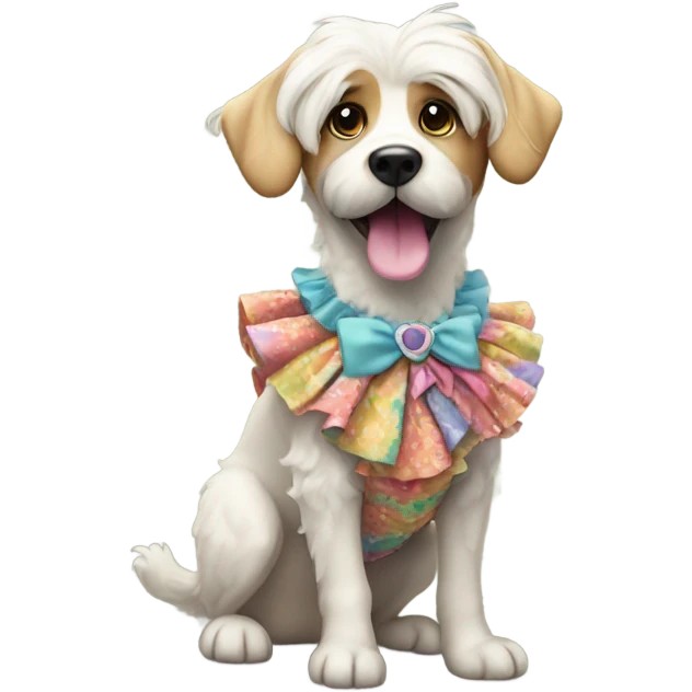 Dog wearing dress  emoji