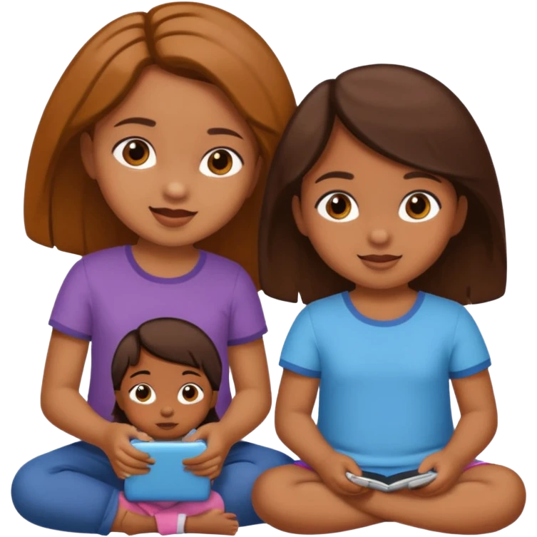 2 brown girls toddlers playing  emoji