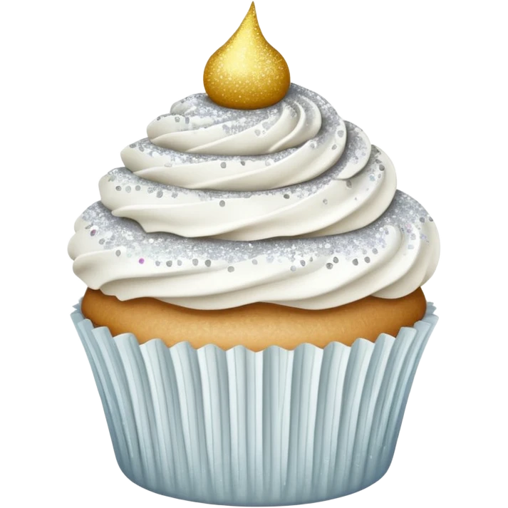 Glitter White Cupcake emoji