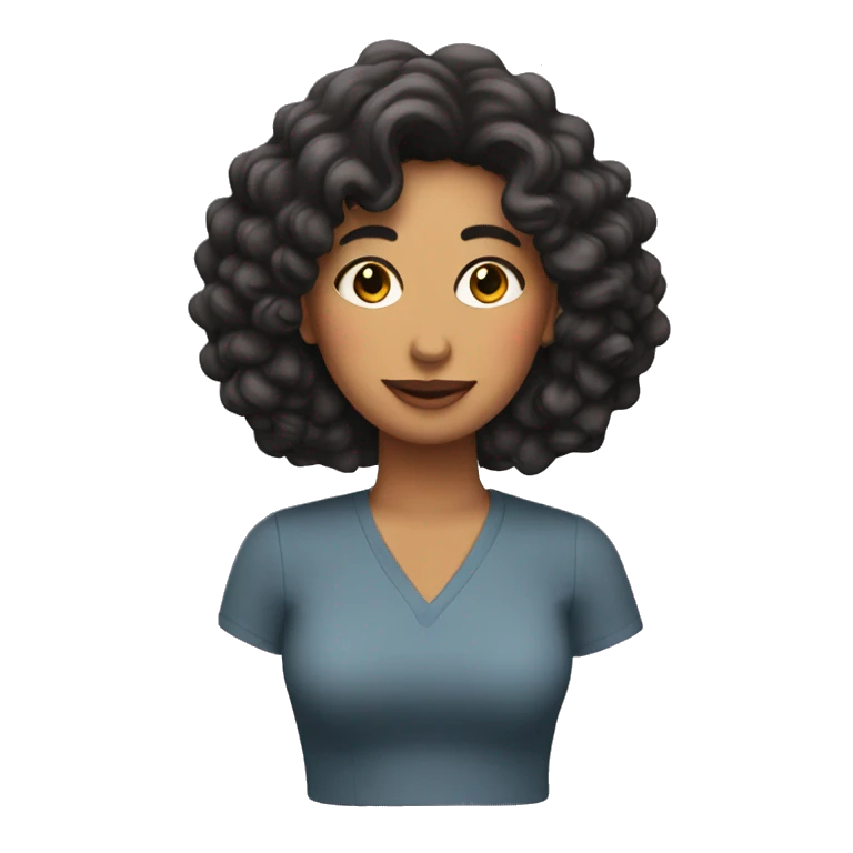 Mujer con pelo rizado morena emoji