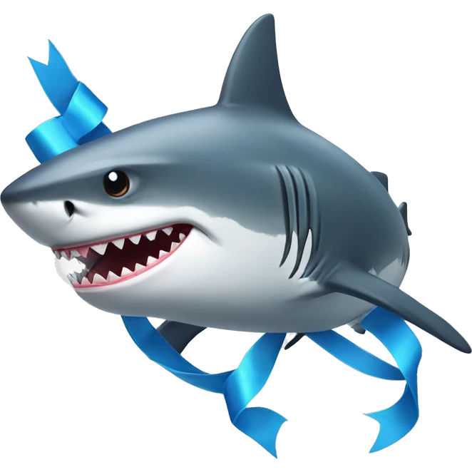 Shark with ribon emoji