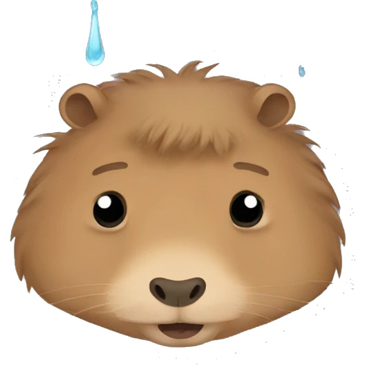 Capybara crying tears falling down from his eyes emoji