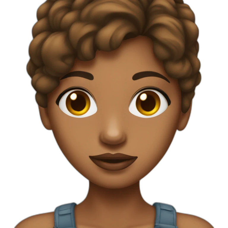 Une fille métisse brune avec un piercing sur le nez emoji