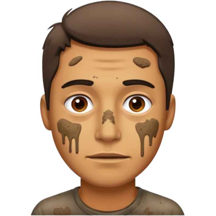 man with extremaly dirty face emoji