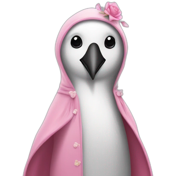 pingouin avec une robe rose emoji