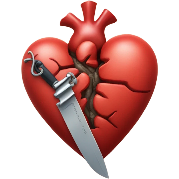 anatomical heart with a knife emoji