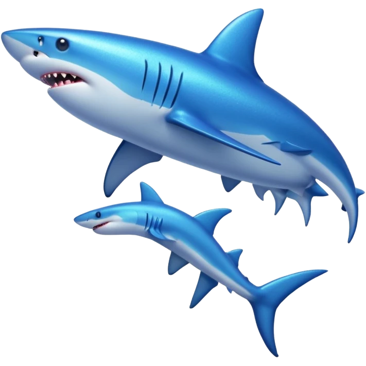 glitter azul-marinho tubarão emoji