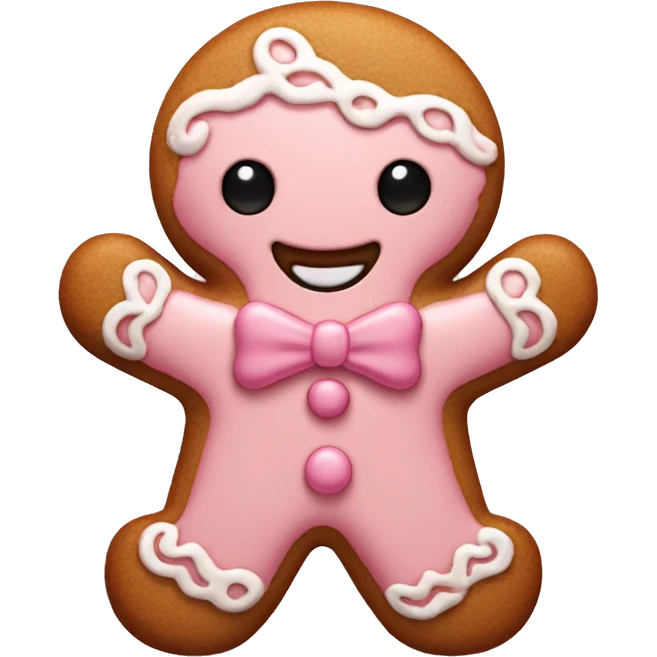 Light pink  gingerbread man emoji