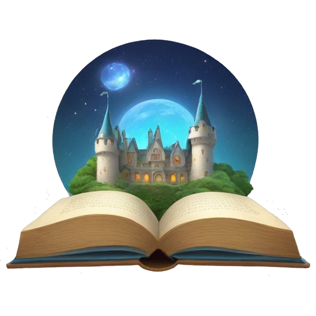 open book , with magic castle emoji