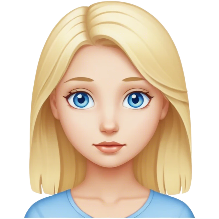 Blonde girl blue eyes emoji