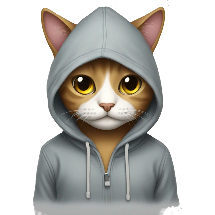 Cat wearing hoodie emoji