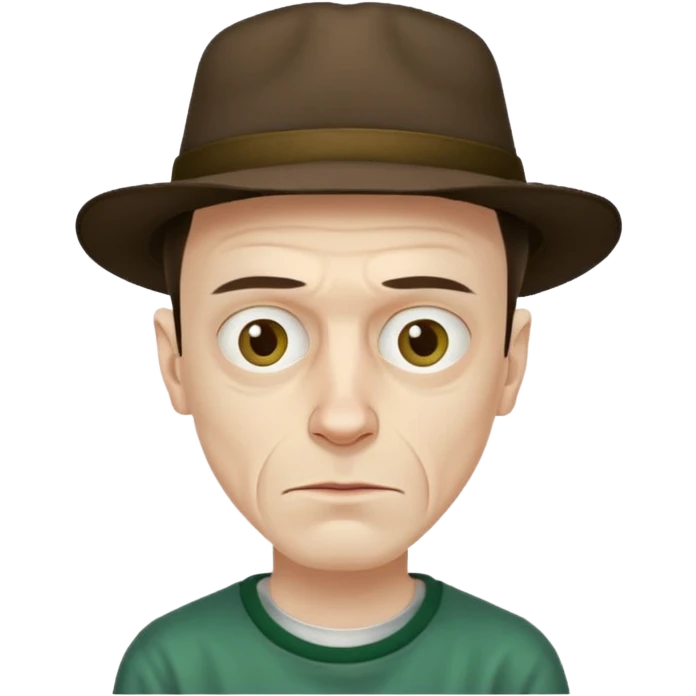 Skinny Pete from Breaking Bad, thin face, characteristic hat, relaxed expression emoji