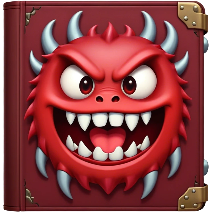 Monster book with sharp teeth emoji
